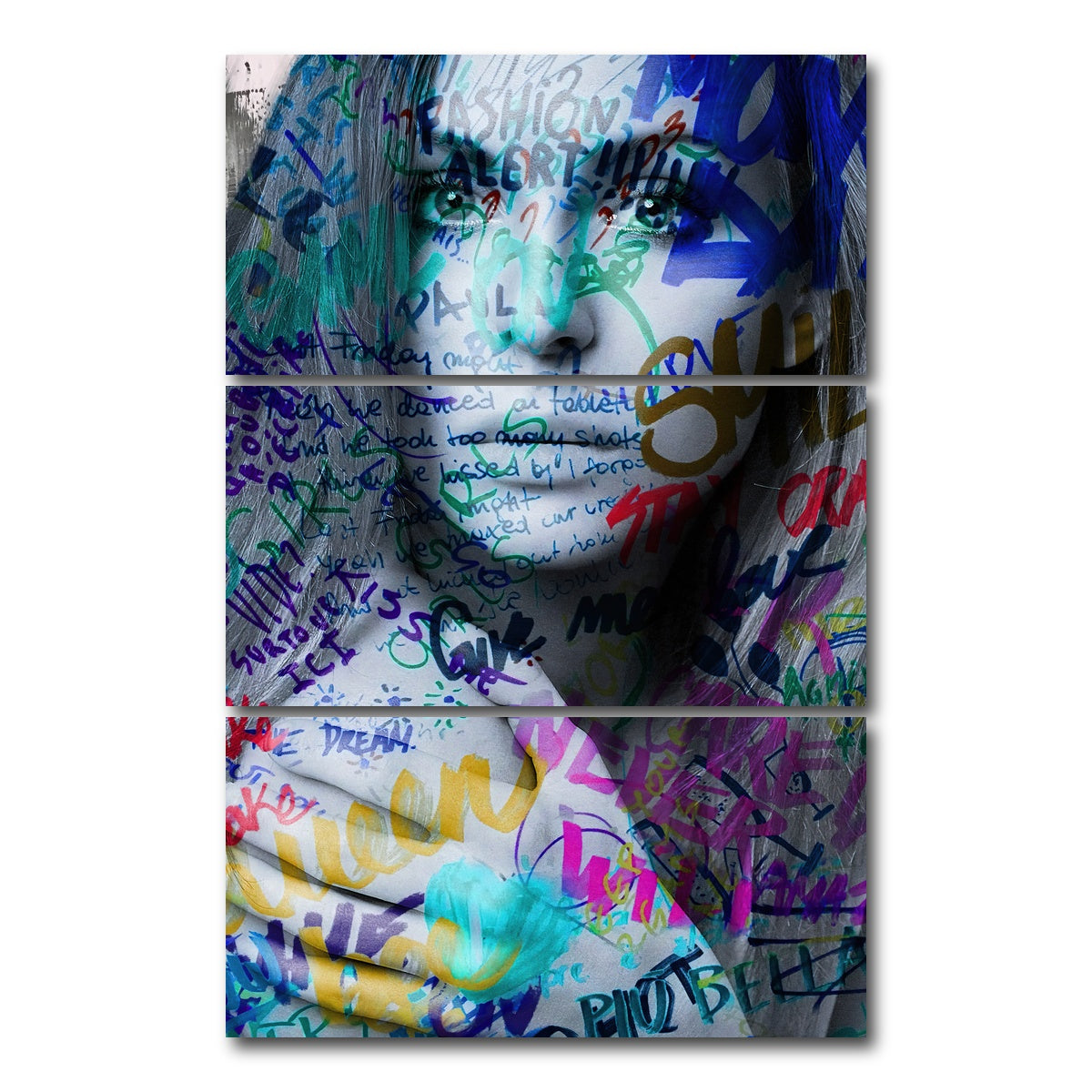 AUTO-MOCKUP WHITE | fashion alert | 3 Piece | Gallery Wrap Canvas | group=12x24_stacked