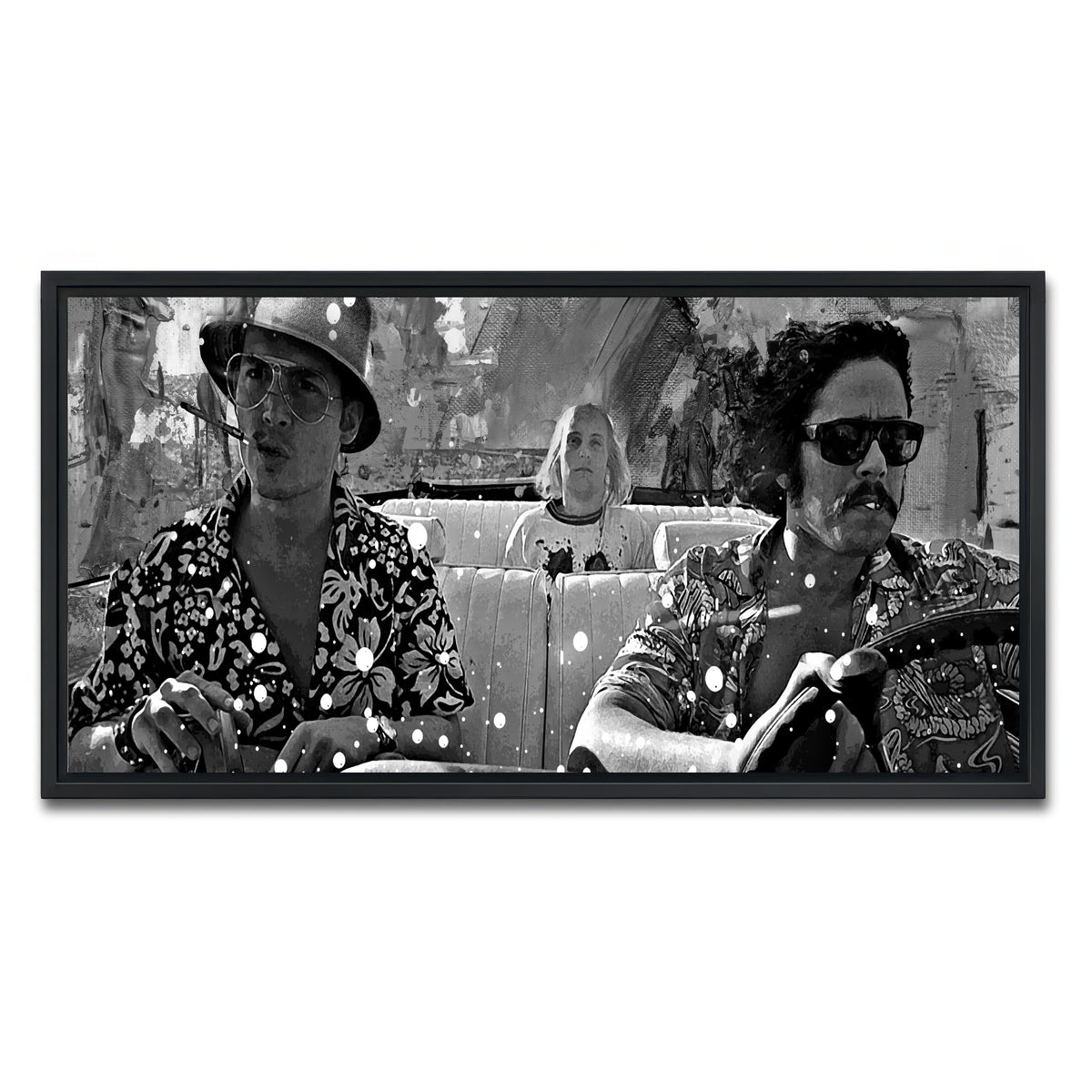 AUTO-MOCKUP WHITE | fear and loathing grayscale | 1 Piece | Black Frame | group=2x1