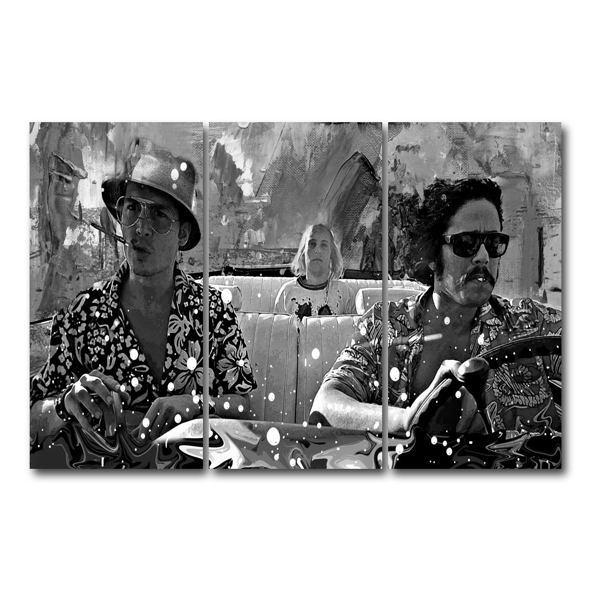 AUTO-MOCKUP WHITE | fear and loathing grayscale | 3 Piece | Gallery Wrapped | group=12x24