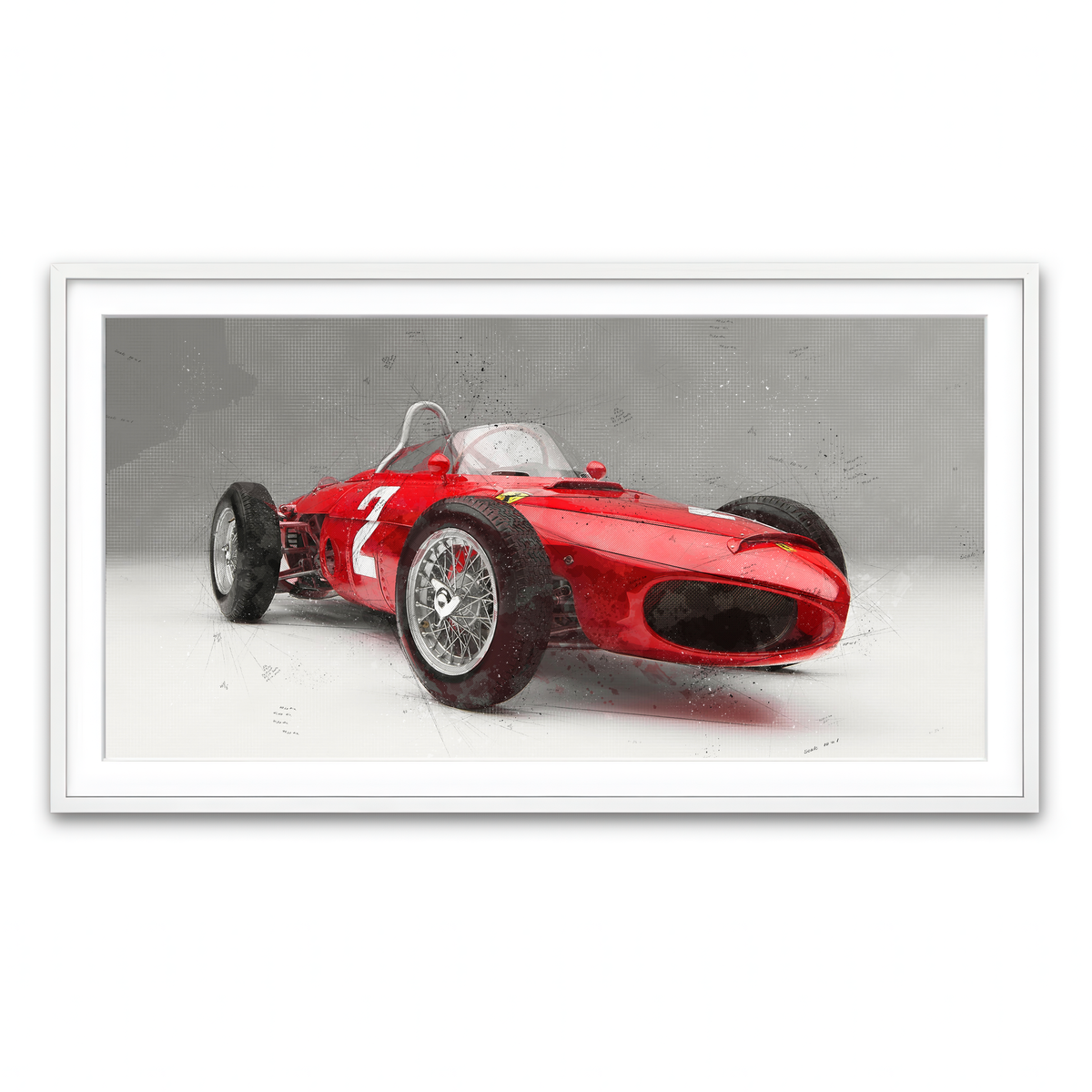 Framed Print 2x1 White