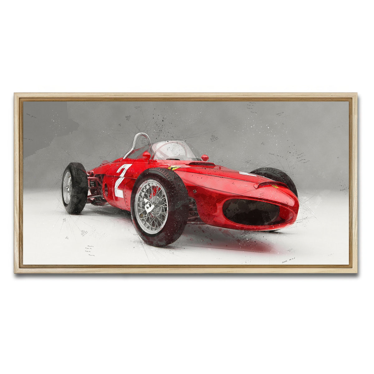 AUTO-MOCKUP WHITE | ferrari 156 | 1 Piece | Natural Framed Canvas | group=2x1