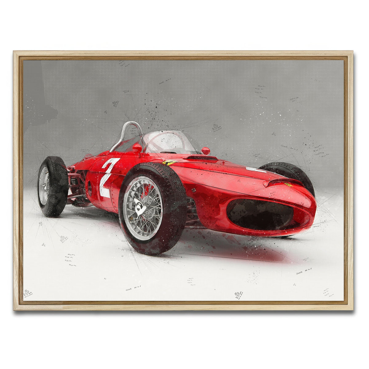 AUTO-MOCKUP WHITE | ferrari 156 | 1 Piece | Natural Framed Canvas | group=4x3