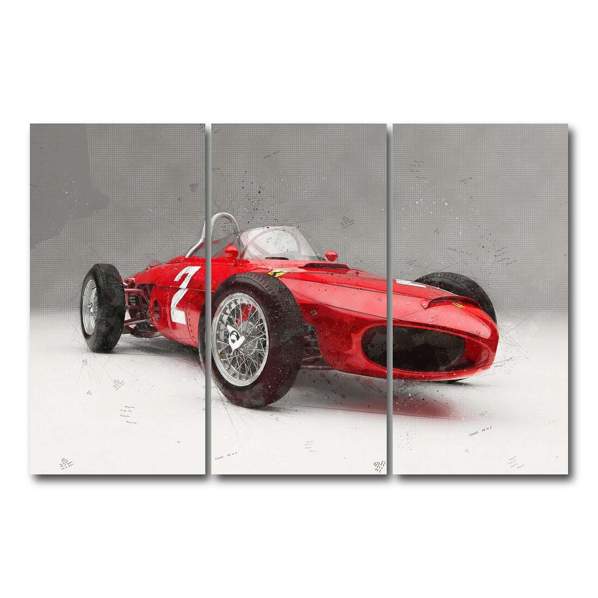 AUTO-MOCKUP WHITE | ferrari 156 | 3 Piece | Gallery Wrap Canvas | group=12x24