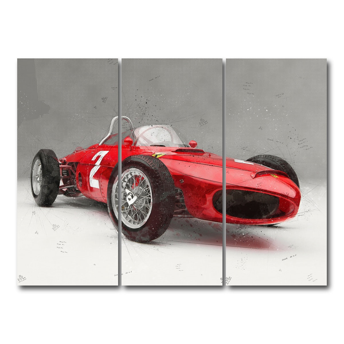 AUTO-MOCKUP WHITE | ferrari 156 | 3 Piece | Gallery Wrap Canvas | group=8x18