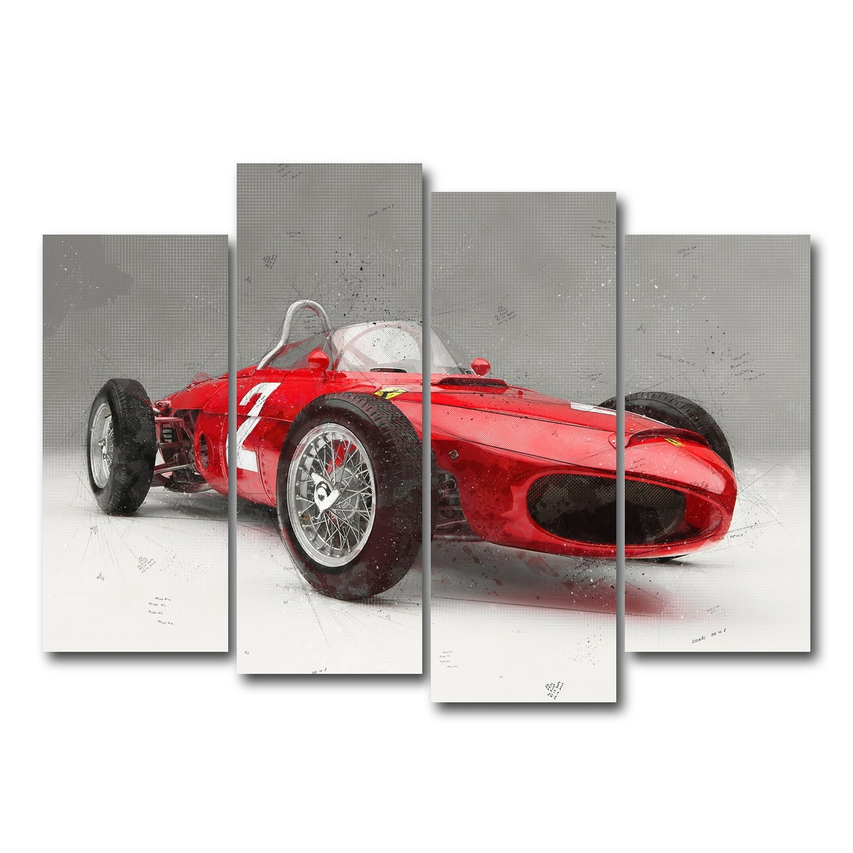 AUTO-MOCKUP WHITE | ferrari 156 | 4 Piece | Gallery Wrap Canvas | group=4_normal