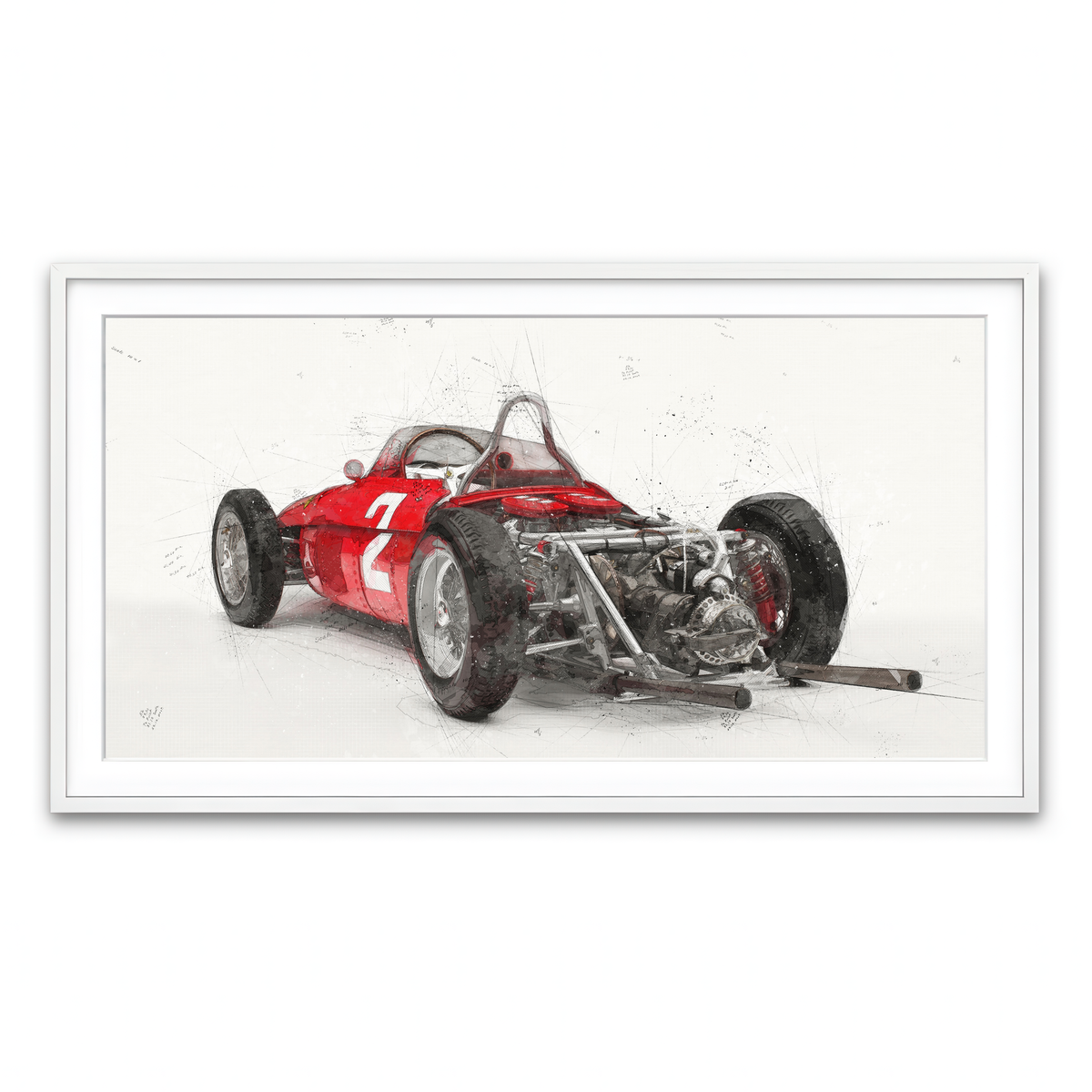 Framed Print 2x1 White