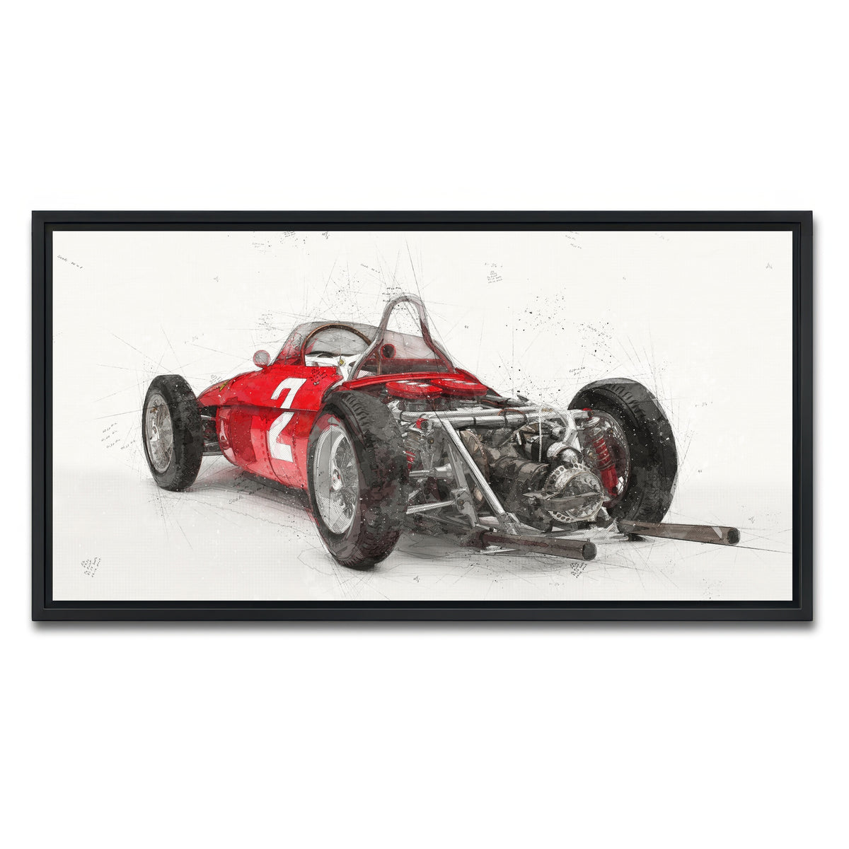 AUTO-MOCKUP WHITE | ferrari 156 rear | 1 Piece | Black Framed Canvas | group=2x1