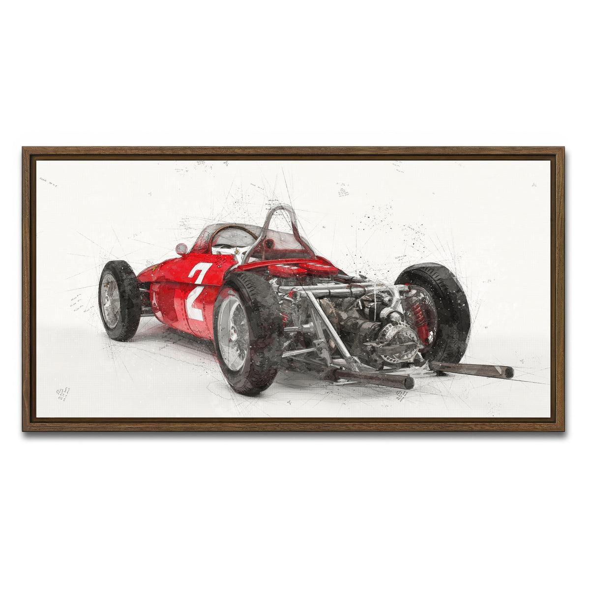 AUTO-MOCKUP WHITE | ferrari 156 rear | 1 Piece | Walnut Framed Canvas | group=2x1