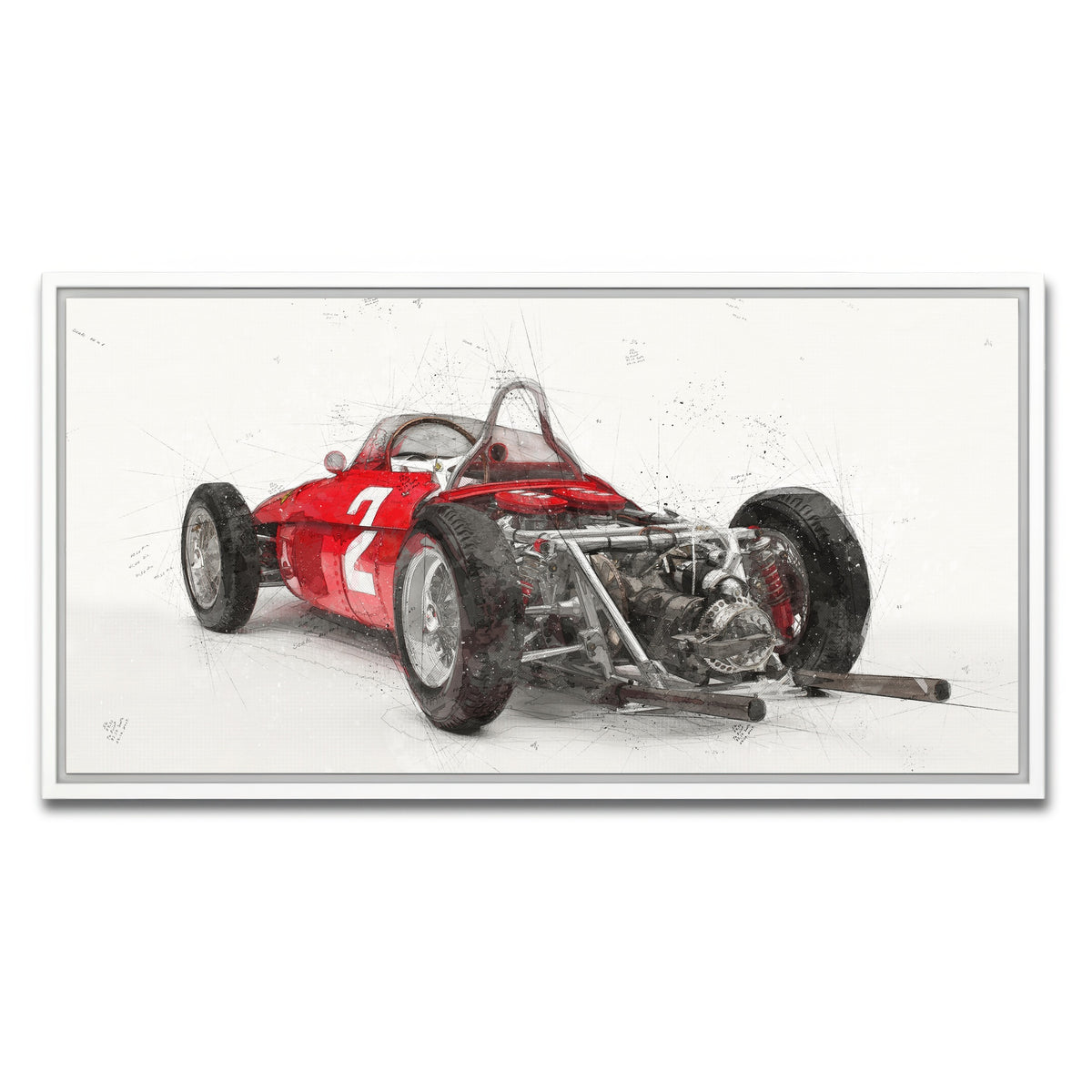 AUTO-MOCKUP WHITE | ferrari 156 rear | 1 Piece | White Framed Canvas | group=2x1