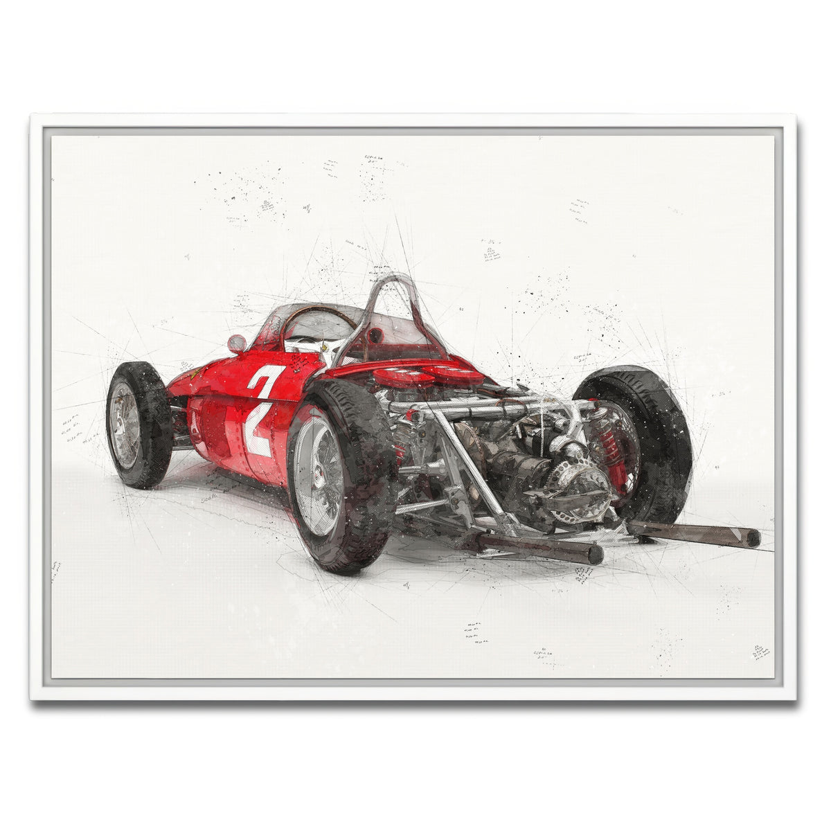 AUTO-MOCKUP WHITE | ferrari 156 rear | 1 Piece | White Framed Canvas | group=4x3