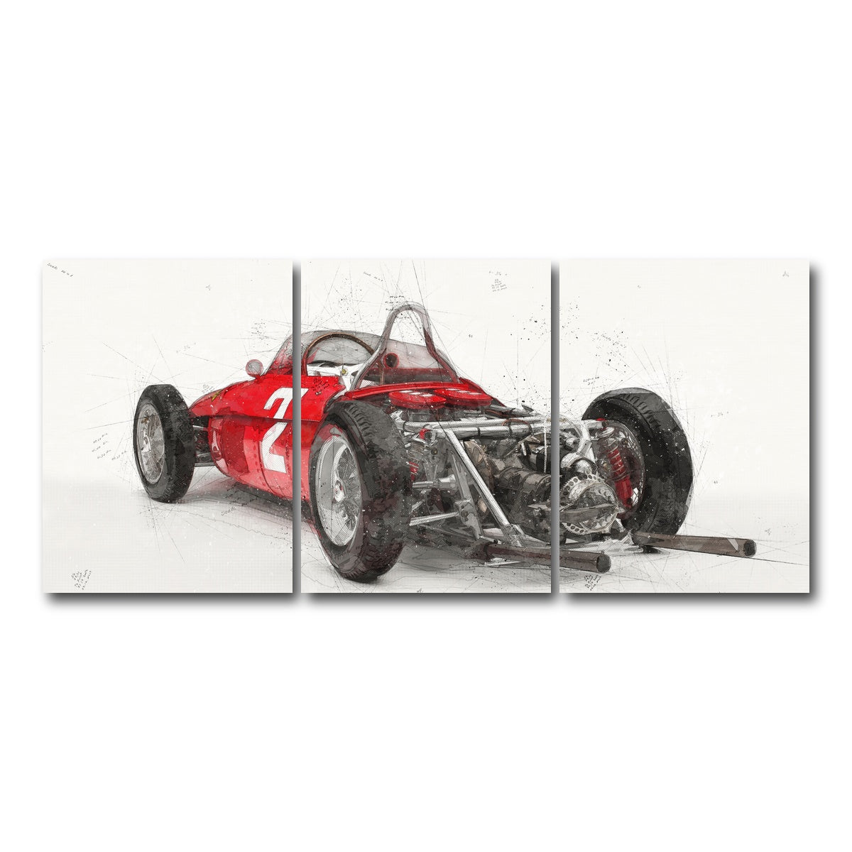AUTO-MOCKUP WHITE | ferrari 156 rear | 3 Piece | Gallery Wrap Canvas | group=18x24