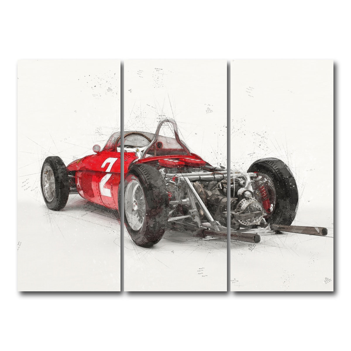 AUTO-MOCKUP WHITE | ferrari 156 rear | 3 Piece | Gallery Wrap Canvas | group=8x18