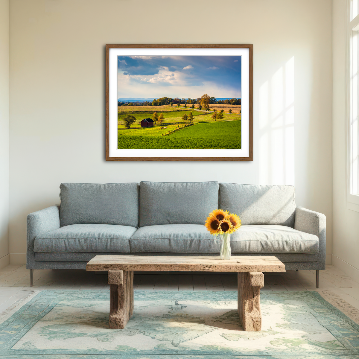 AUTO-MOCKUP ROOM | Fields and Hills in York County Wall Art