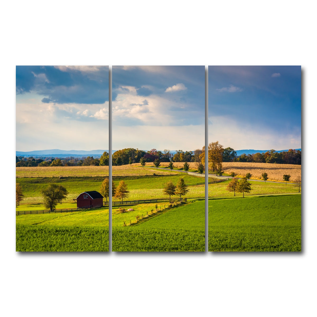 AUTO-MOCKUP WHITE | fields and hills in York County | 3 Piece | Gallery Wrap Canvas | group=12x24