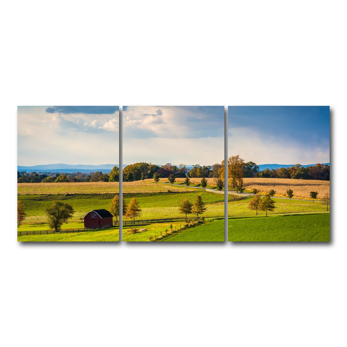 AUTO-MOCKUP WHITE | fields and hills in York County | 3 Piece | Gallery Wrap Canvas | group=18x24