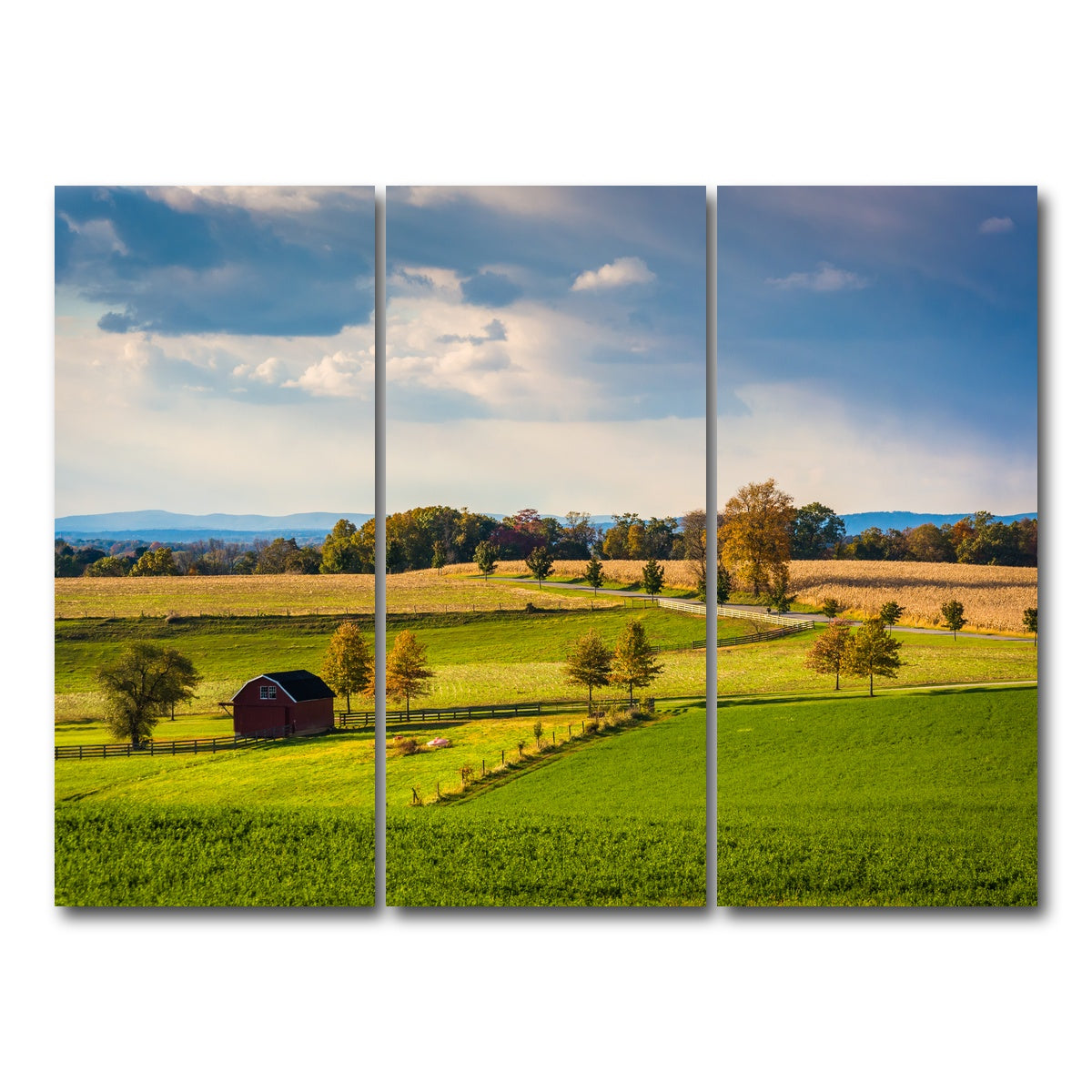 AUTO-MOCKUP WHITE | fields and hills in York County | 3 Piece | Gallery Wrap Canvas | group=8x18