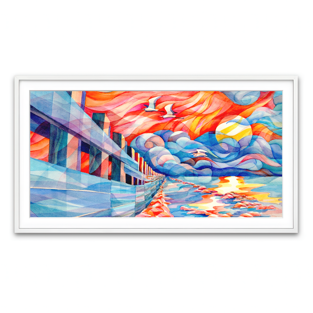 Framed Print 2x1 White