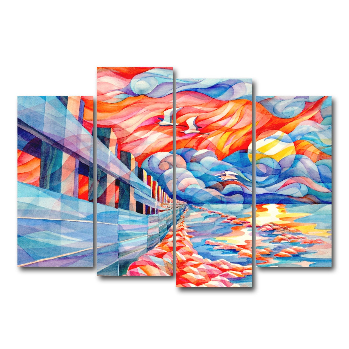 AUTO-MOCKUP WHITE | flight of the egrets | 4 Piece | Gallery Wrap Canvas | group=4_normal