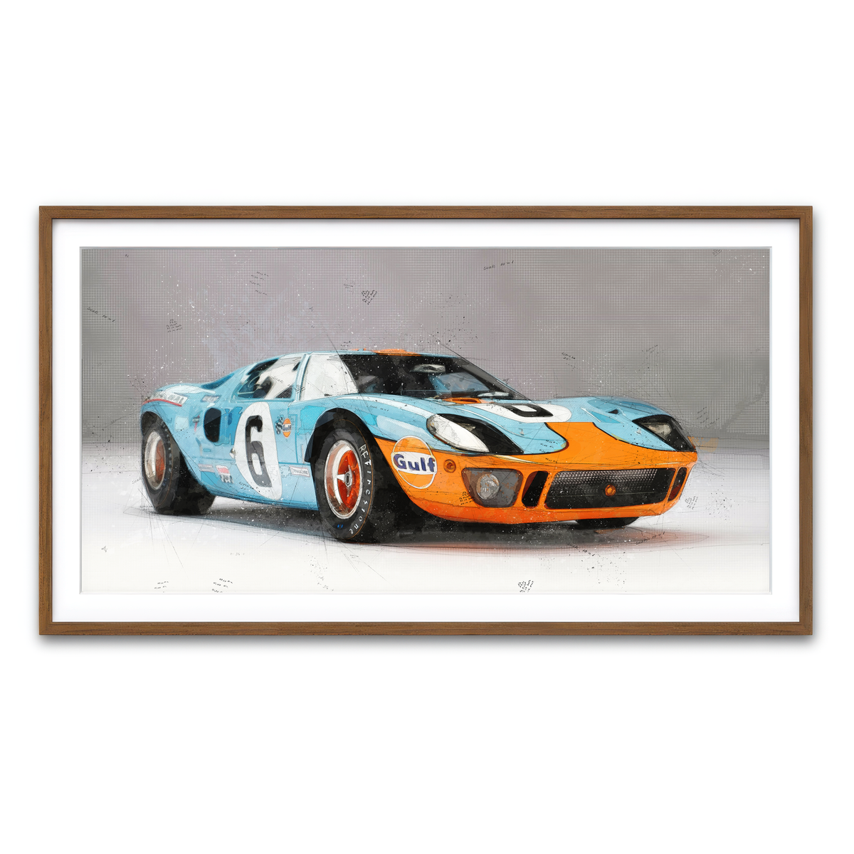 Framed Print 2x1 Walnut