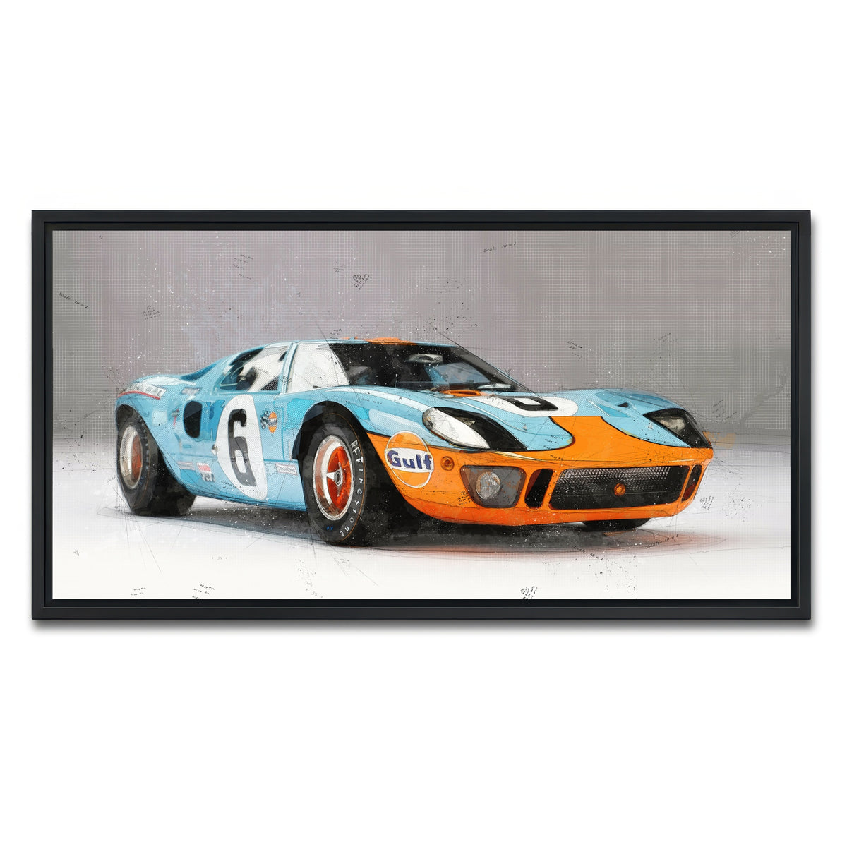 AUTO-MOCKUP WHITE | ford GT | 1 Piece | Black Framed Canvas | group=2x1