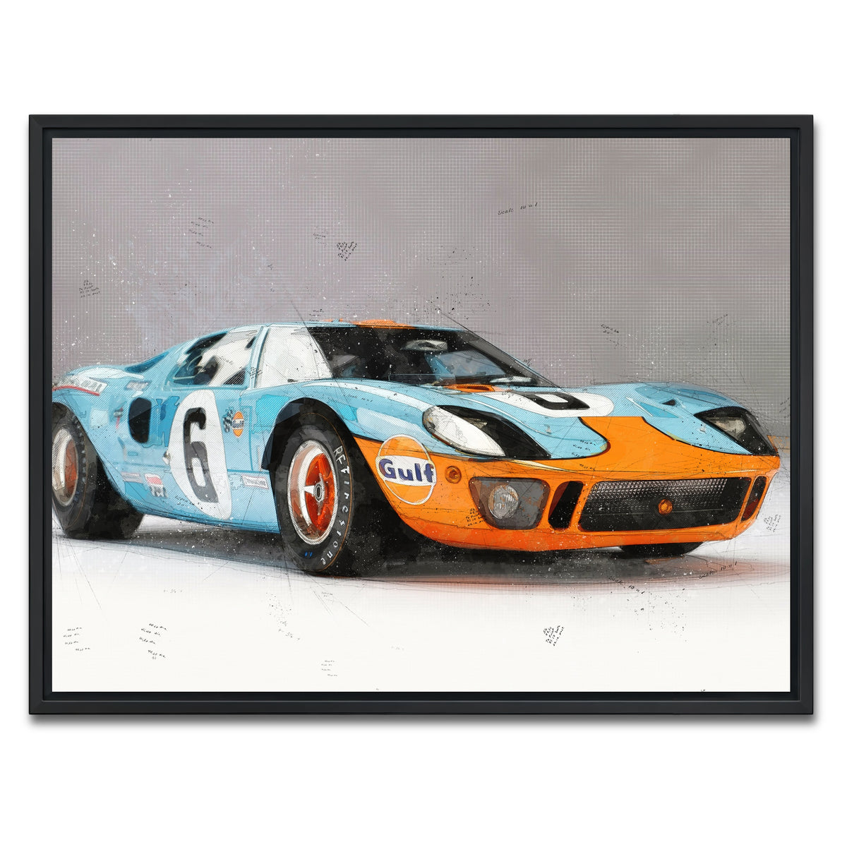 AUTO-MOCKUP WHITE | ford GT | 1 Piece | Black Framed Canvas | group=4x3
