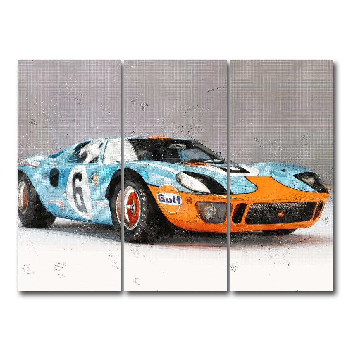 AUTO-MOCKUP WHITE | ford GT | 3 Piece | Gallery Wrap Canvas | group=8x18