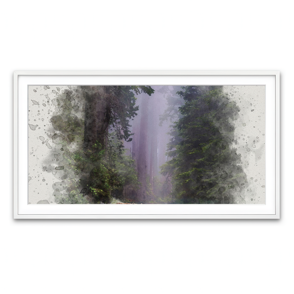 Framed Print 2x1 White