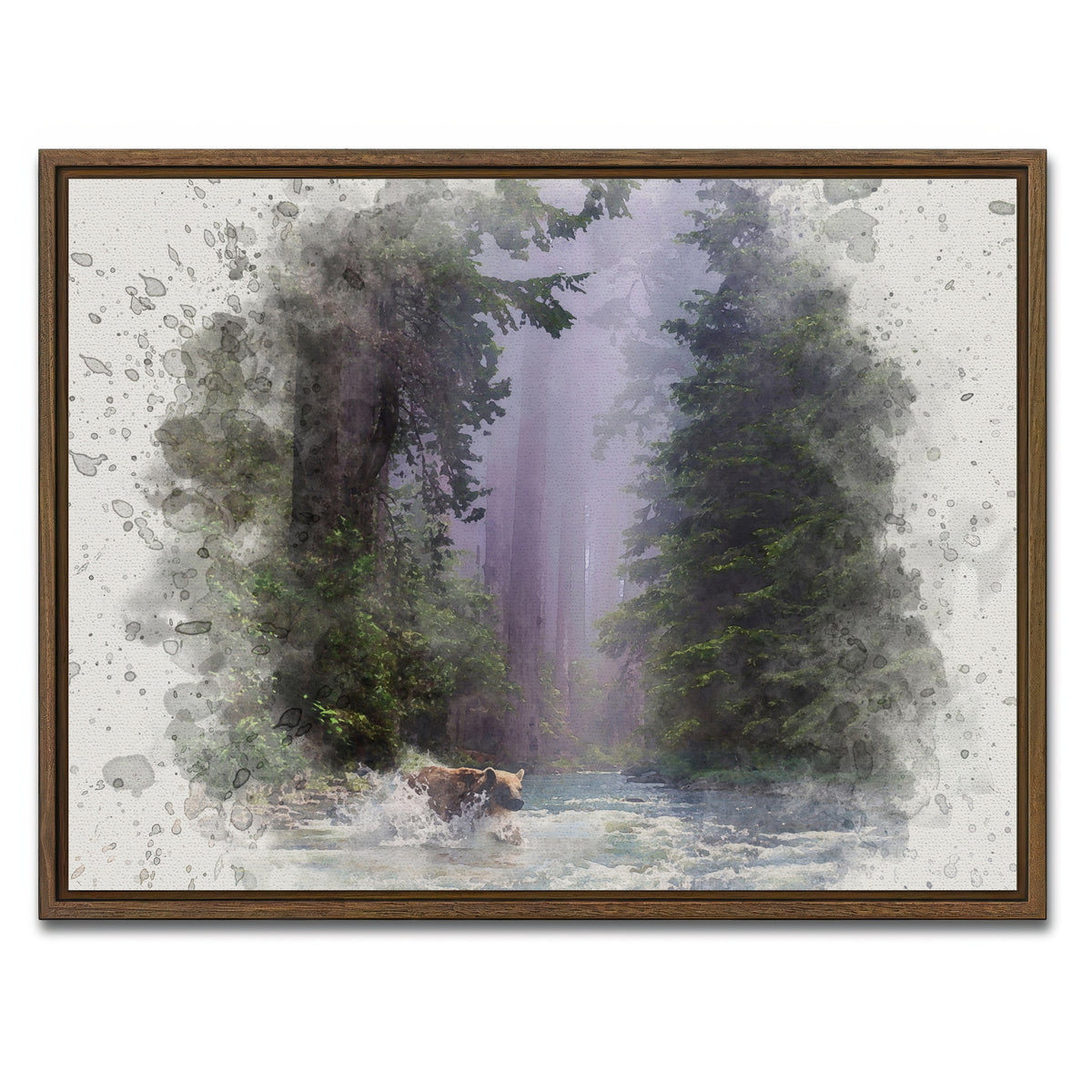 AUTO-MOCKUP WHITE | fording the stream | 1 Piece | Walnut Framed Canvas | group=4x3