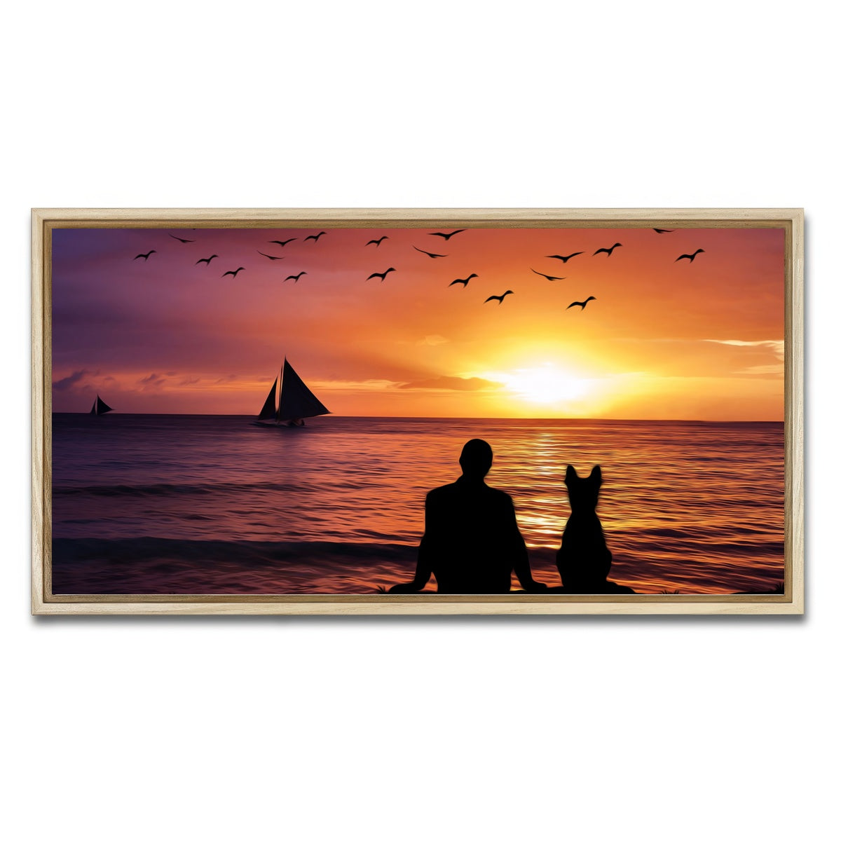 AUTO-MOCKUP WHITE | friendship sunset | 1 Piece | Natural Framed Canvas | group=2x1