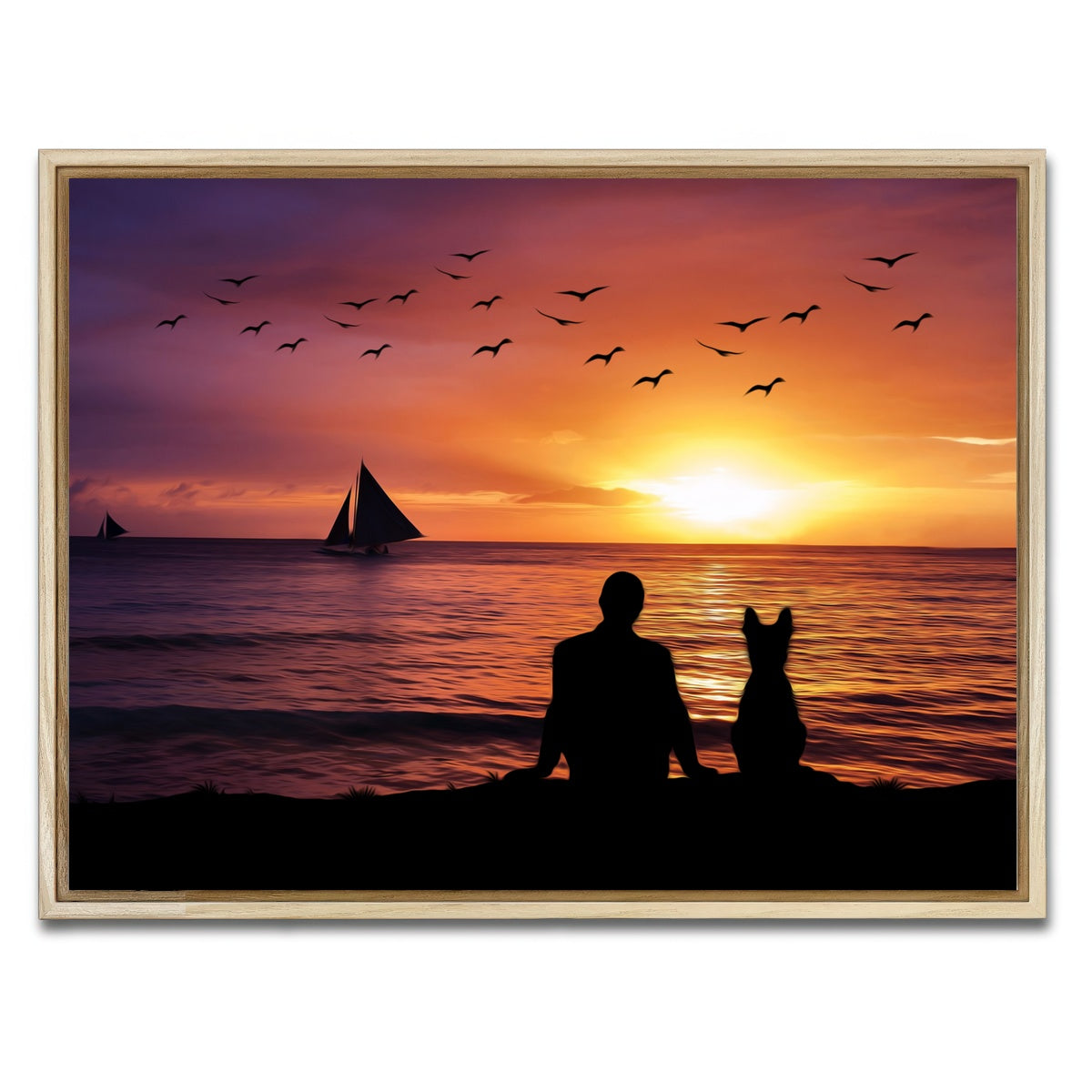 AUTO-MOCKUP WHITE | friendship sunset | 1 Piece | Natural Framed Canvas | group=4x3