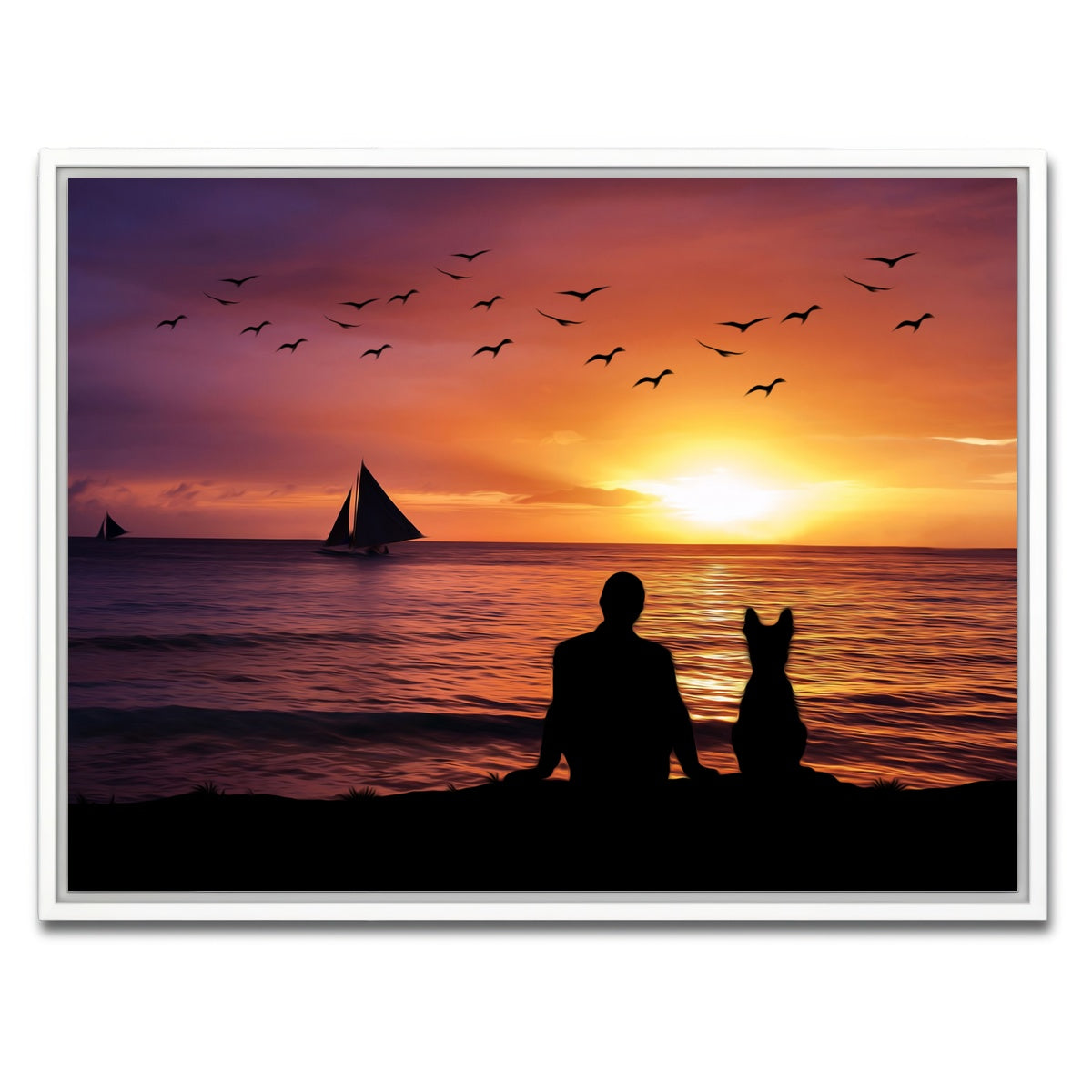 AUTO-MOCKUP WHITE | friendship sunset | 1 Piece | White Framed Canvas | group=4x3