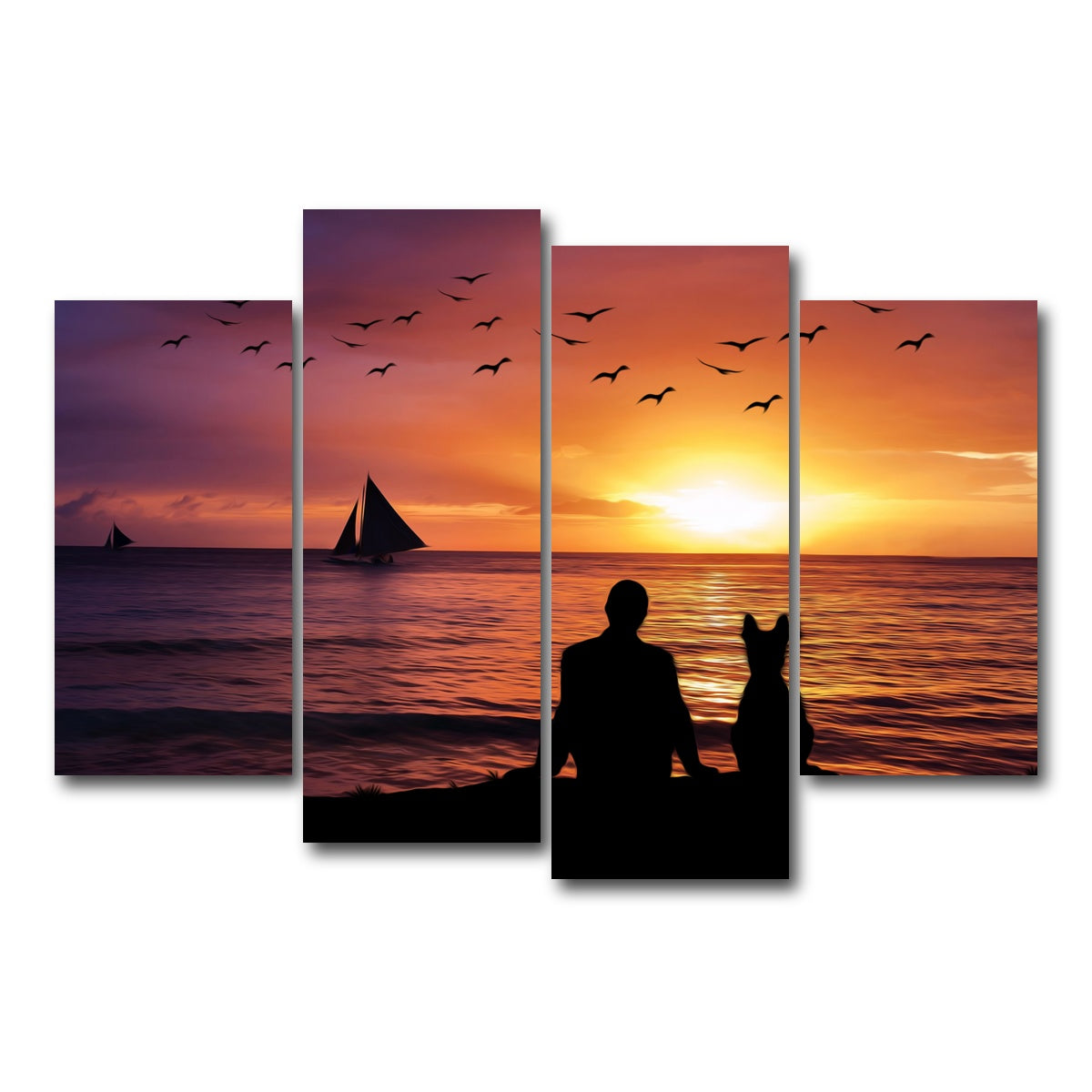 AUTO-MOCKUP WHITE | friendship sunset | 4 Piece | Gallery Wrap Canvas | group=4_short