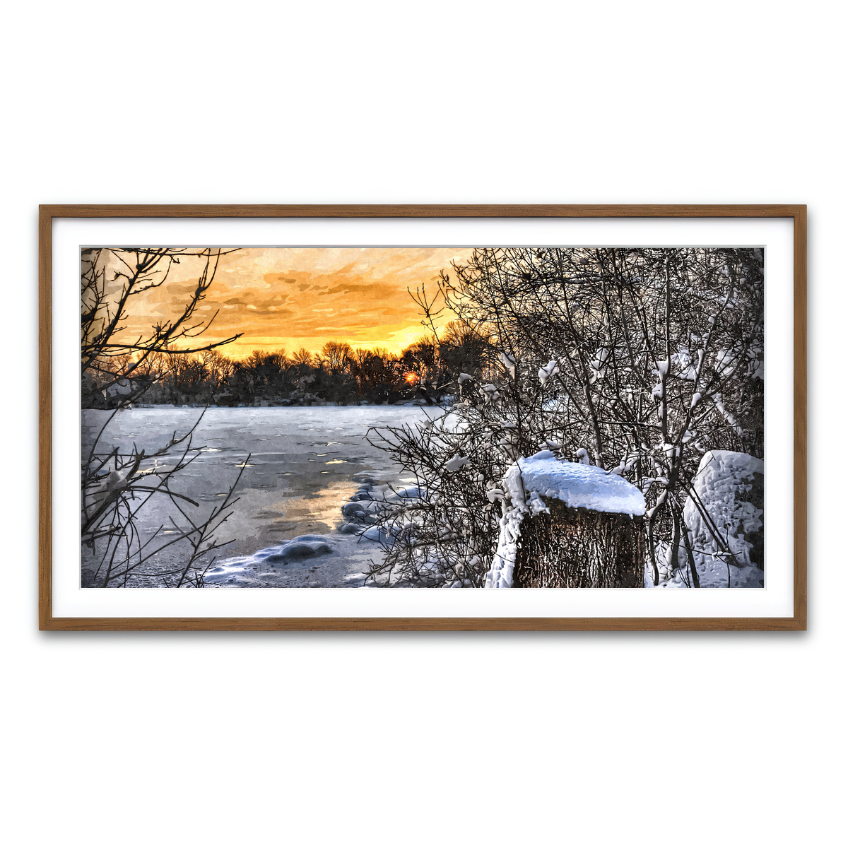 Framed Print 2x1 Walnut