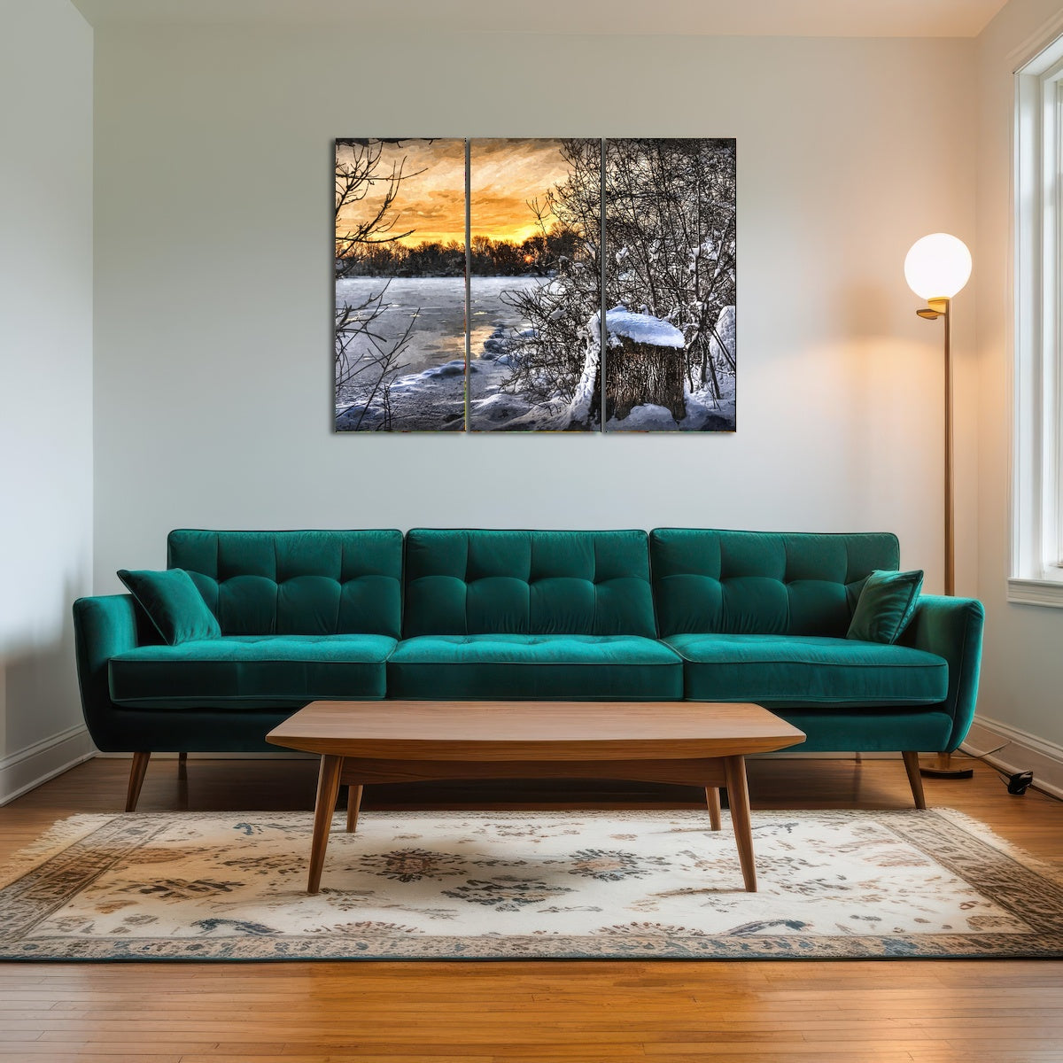 AUTO-MOCKUP ROOM | frozen lake at sunset