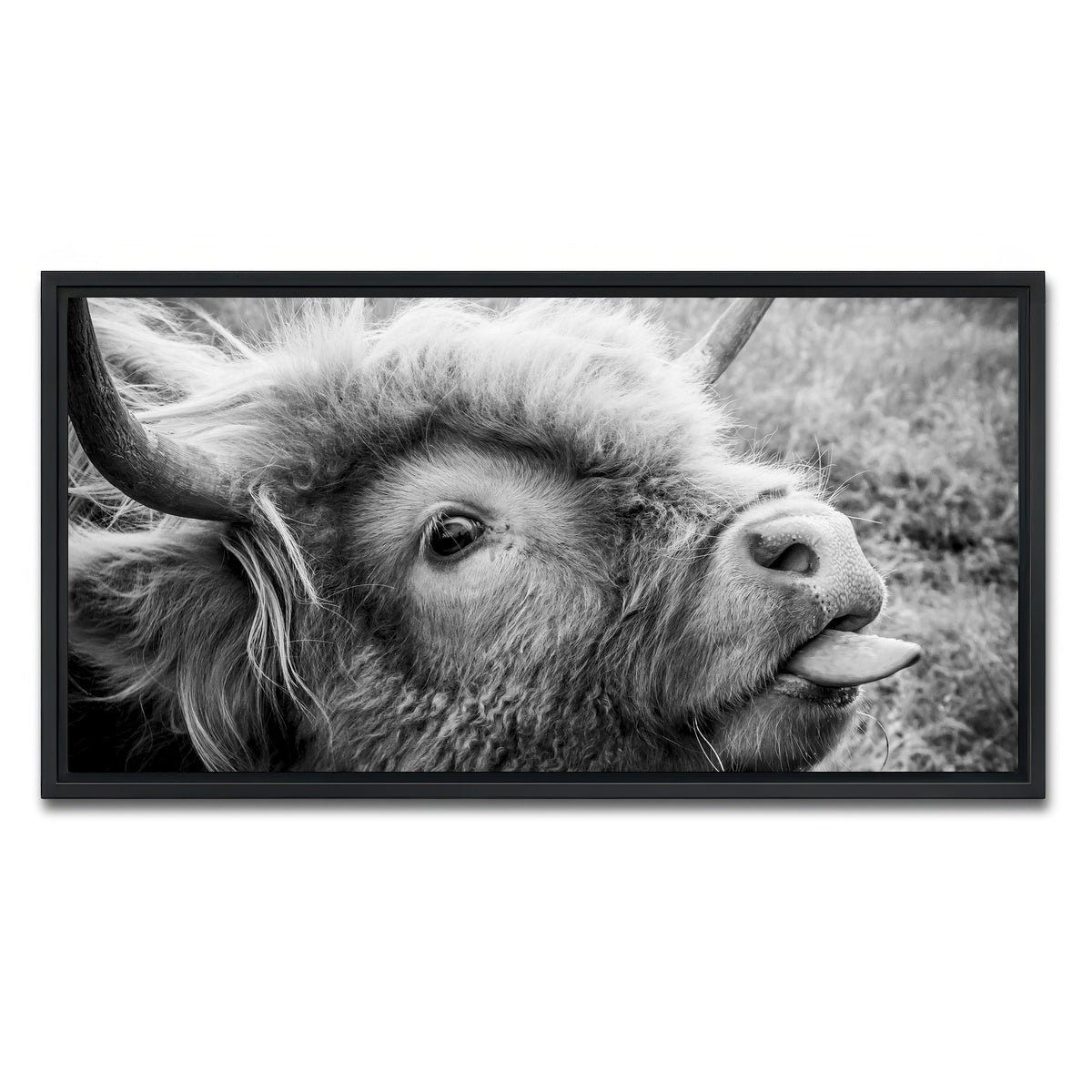AUTO-MOCKUP WHITE | funny cow | 1 Piece | Black Framed Canvas | group=2x1