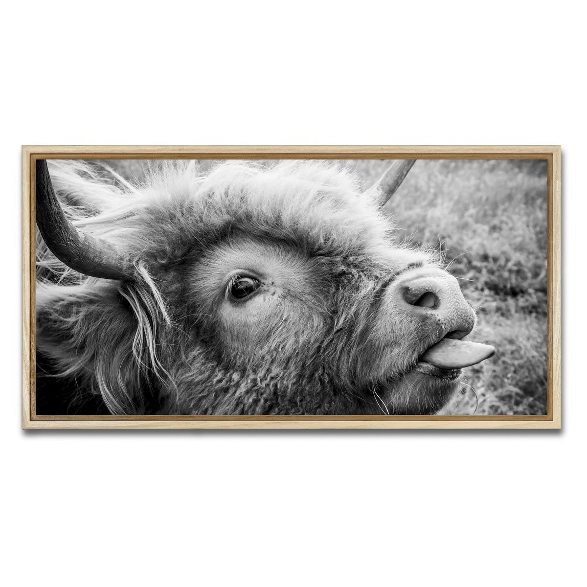 AUTO-MOCKUP WHITE | funny cow | 1 Piece | Natural Framed Canvas | group=2x1