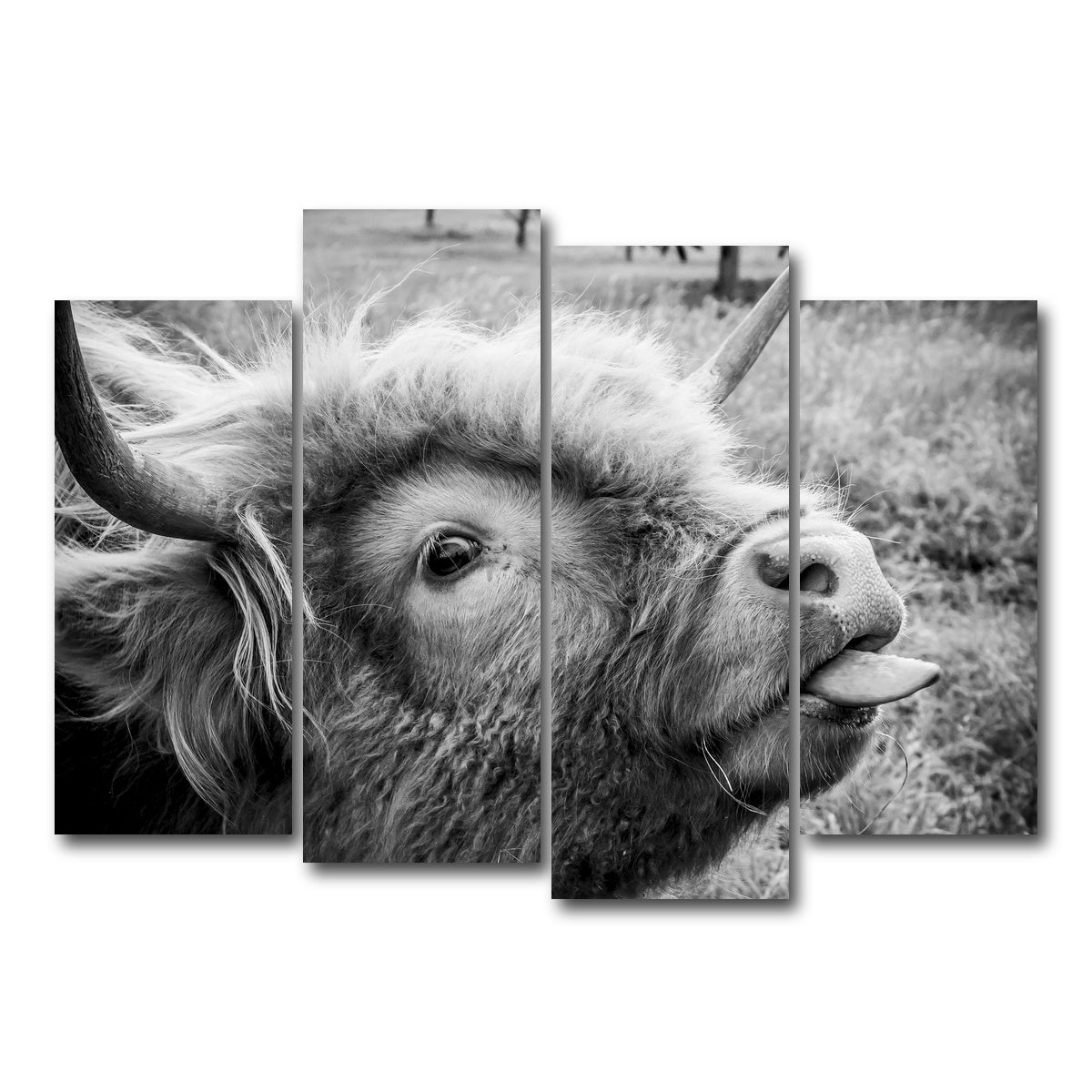AUTO-MOCKUP WHITE | funny cow | 4 Piece | Gallery Wrap Canvas | group=4_normal