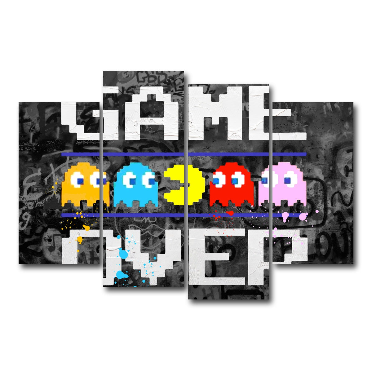 AUTO-MOCKUP WHITE | game over | 4 Piece | Gallery Wrap Canvas | group=4_short