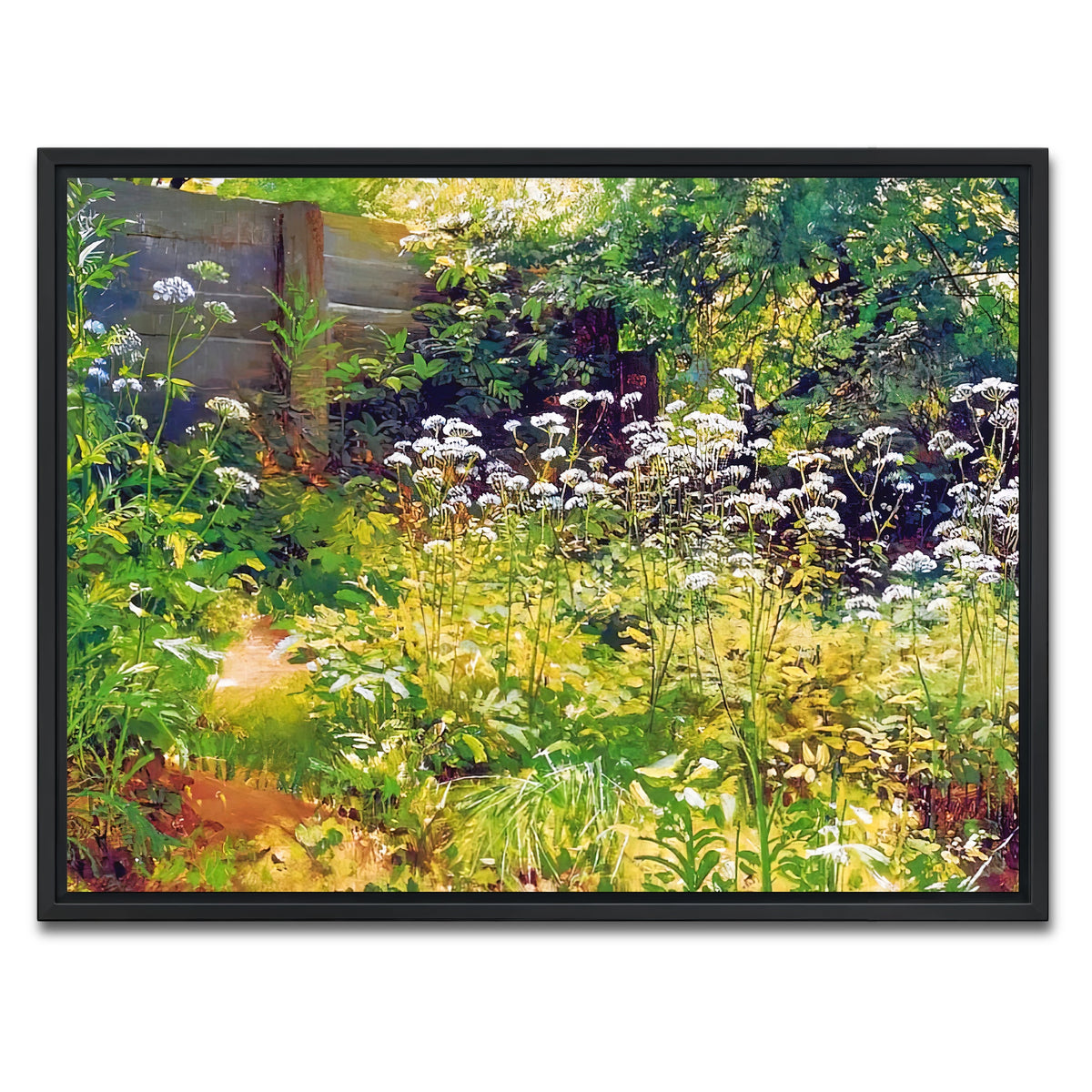 AUTO-MOCKUP WHITE | garden corner | 1 Piece | Black Framed Canvas | group=4x3