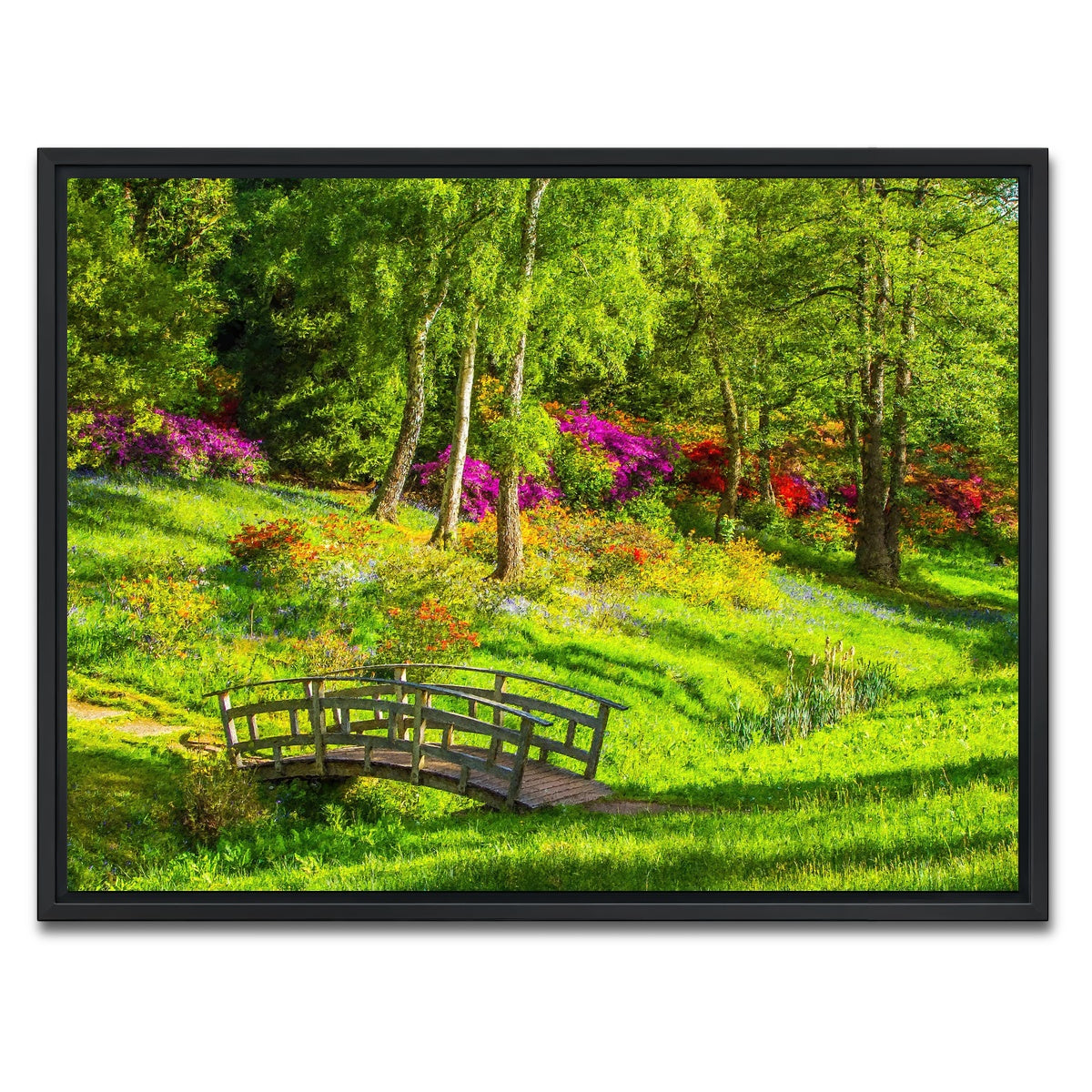 AUTO-MOCKUP WHITE | garden footpath bridge | 1 Piece | Black Framed Canvas | group=4x3
