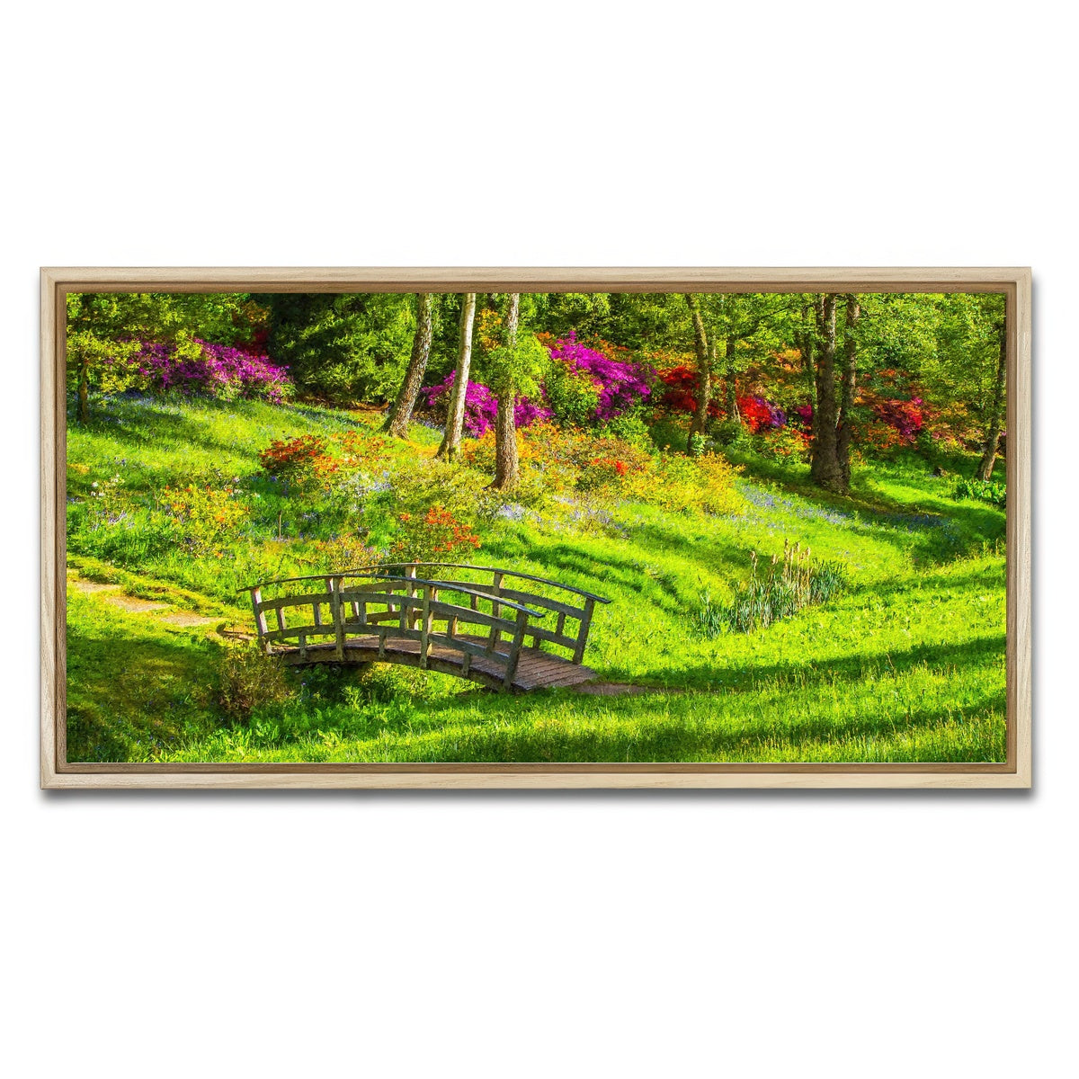 AUTO-MOCKUP WHITE | garden footpath bridge | 1 Piece | Natural Framed Canvas | group=2x1