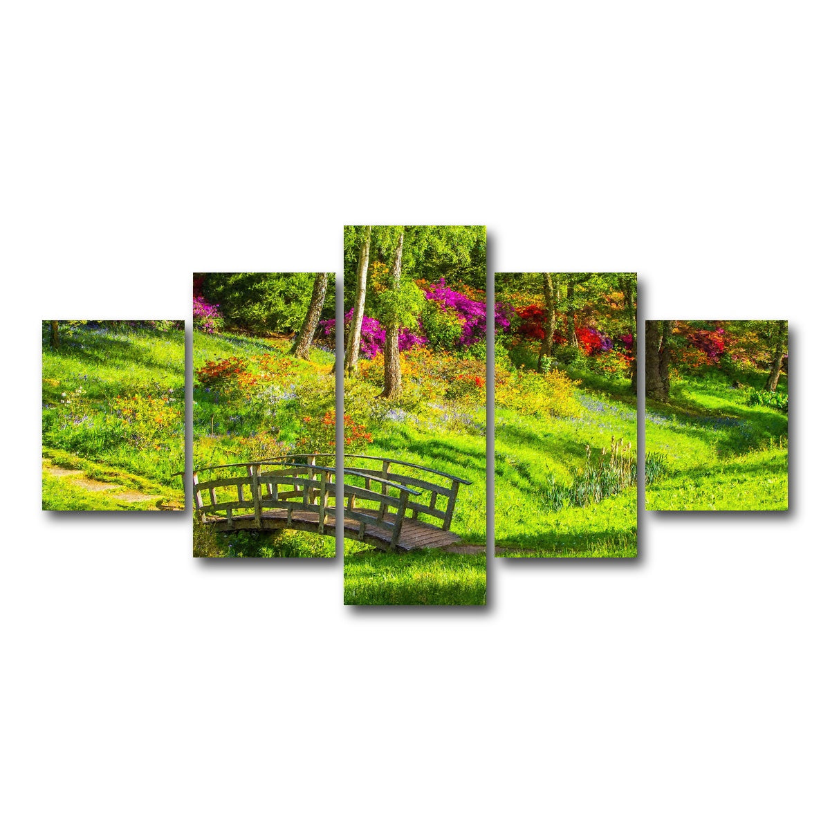 AUTO-MOCKUP WHITE | garden footpath bridge | 5 Piece | Gallery Wrap Canvas | group=5_short