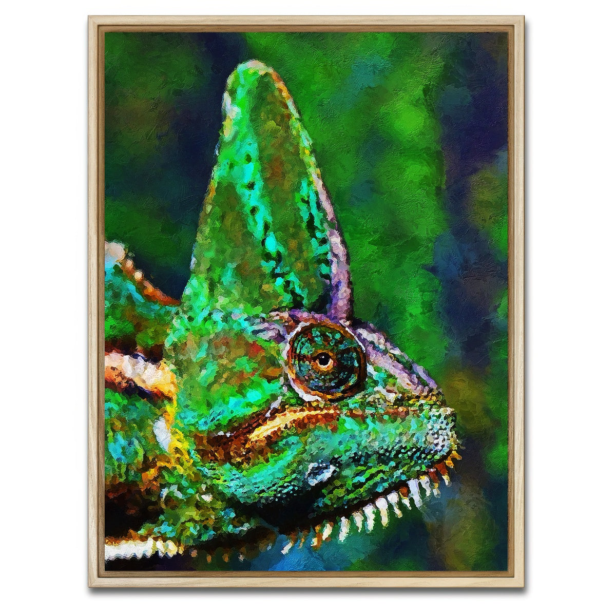 AUTO-MOCKUP WHITE | gecko painting | 1 Piece | Natural Framed Canvas | group=3x4