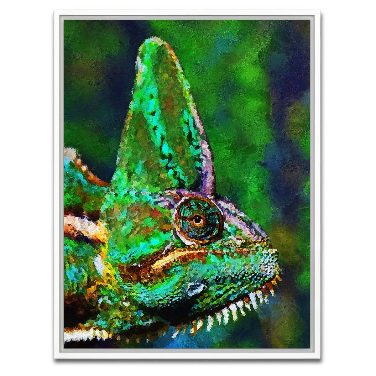 AUTO-MOCKUP WHITE | gecko painting | 1 Piece | White Framed Canvas | group=3x4