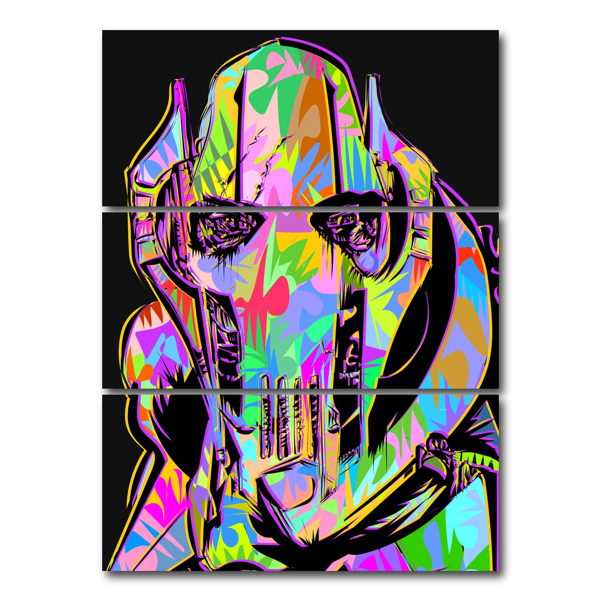 AUTO-MOCKUP WHITE | general grievous | 3 Piece | Gallery Wrap Canvas | group=8x18_stacked