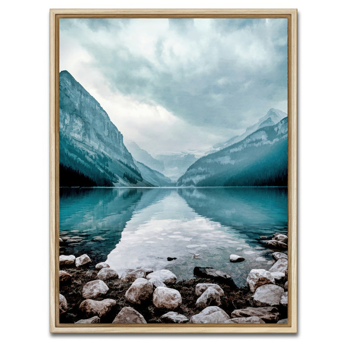 AUTO-MOCKUP WHITE | glacial lake | 1 Piece | Natural Framed Canvas | group=3x4