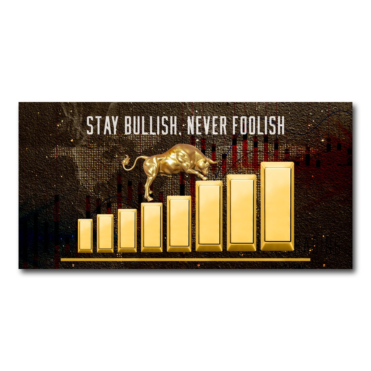 AUTO-MOCKUP WHITE | gold bull design | 1 Piece | Gallery Wrap Canvas | group=2x1