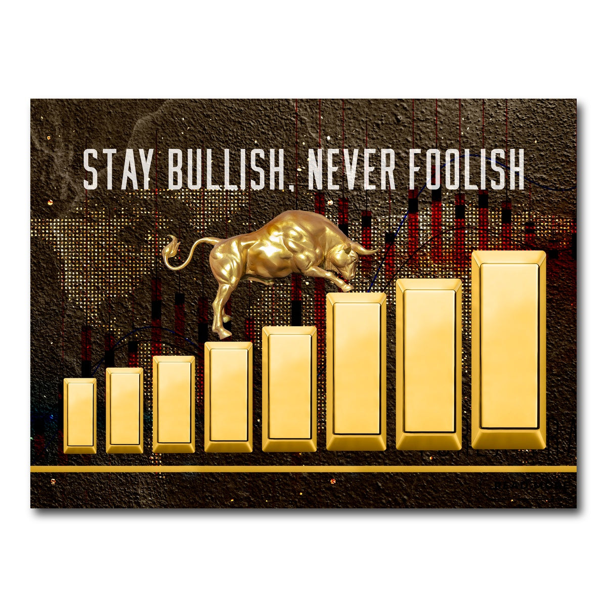 AUTO-MOCKUP WHITE | gold bull design | 1 Piece | Gallery Wrap Canvas | group=4x3