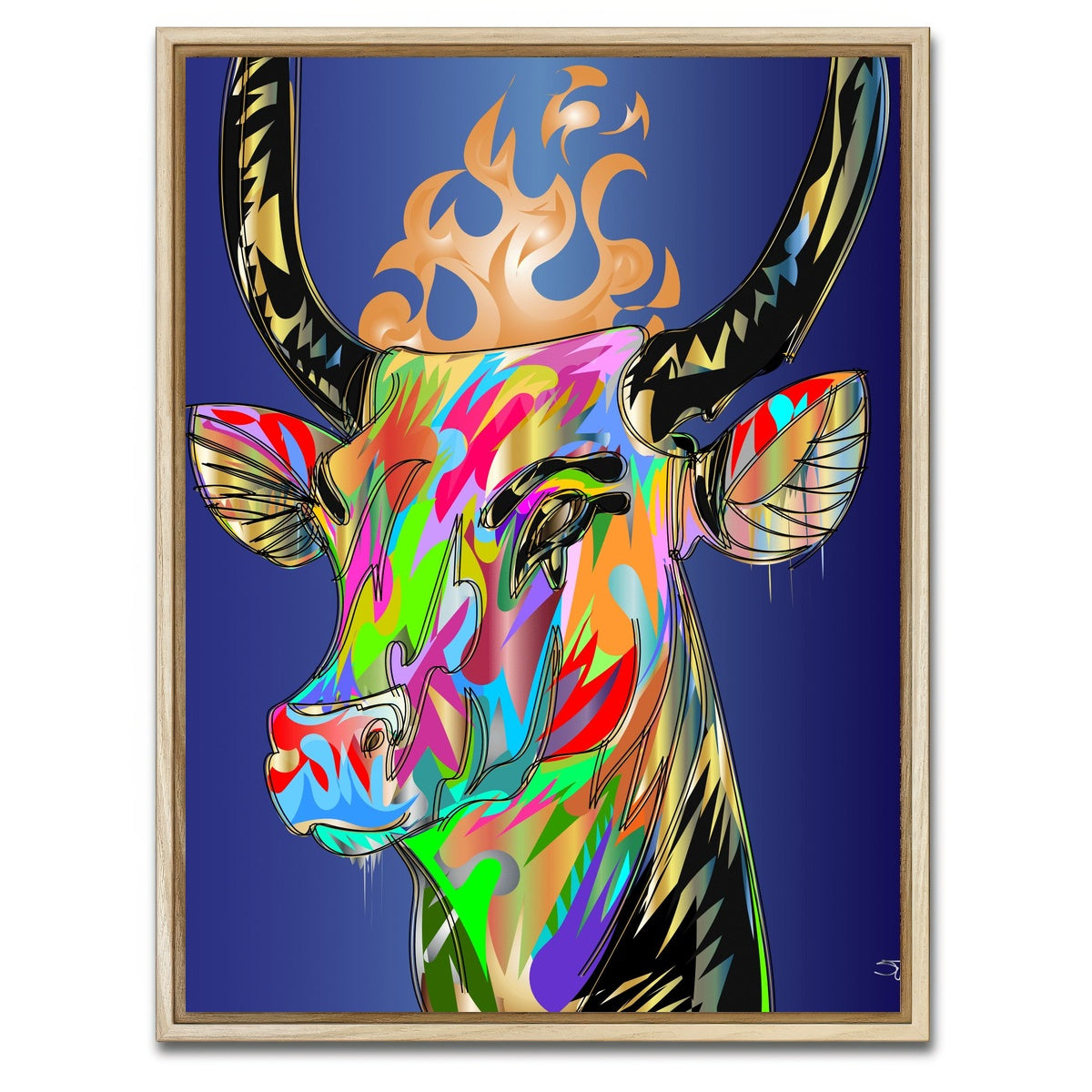 AUTO-MOCKUP WHITE | golden calf | 1 Piece | Natural Framed Canvas | group=3x4