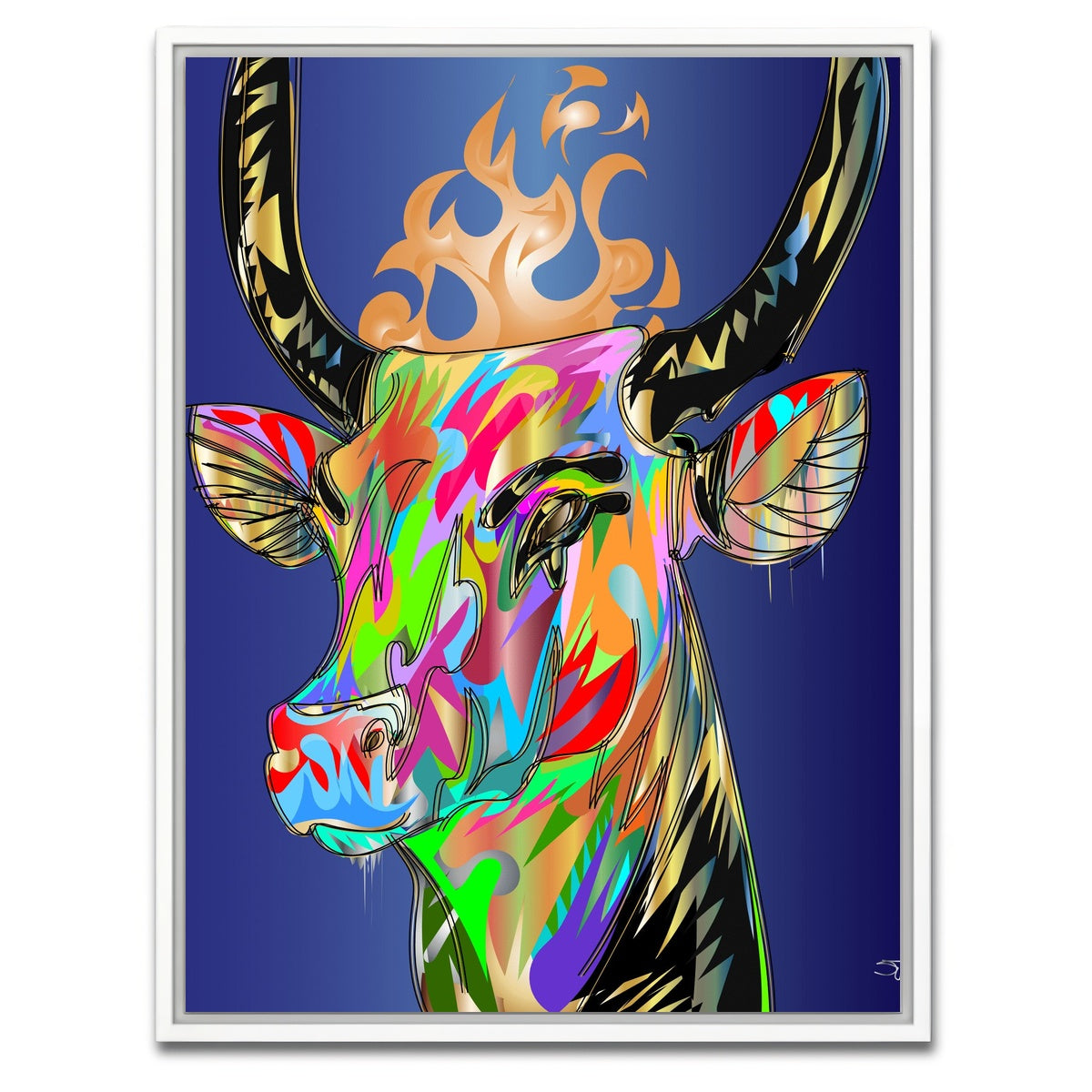 AUTO-MOCKUP WHITE | golden calf | 1 Piece | White Framed Canvas | group=3x4